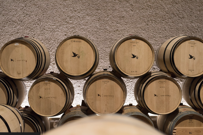 Azur wine barrels as featured in Azur Wines