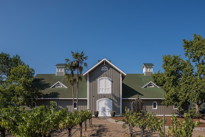 A view of Corison Winery framed by trees | Women Owned Wineries